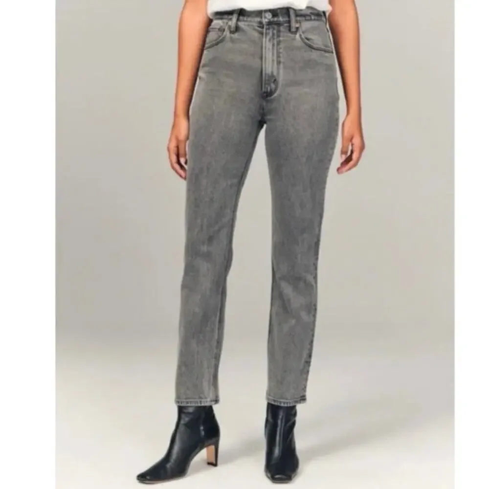 Abercrombie & Fitch Curve Love The Ankle Straight Ultra High Rise Jeans Sz. 10S - Picture 1 of 5